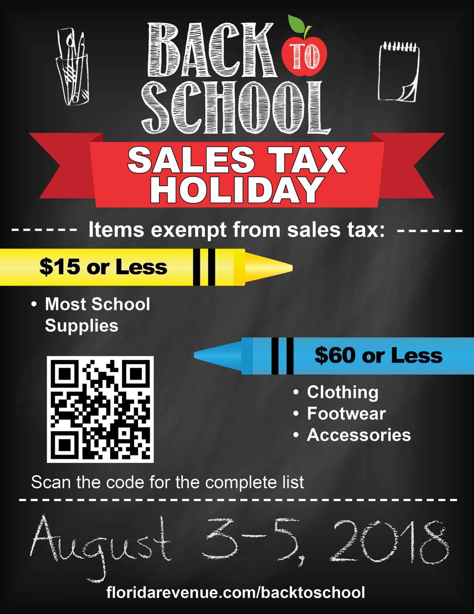 Back To School Sales Tax Holiday